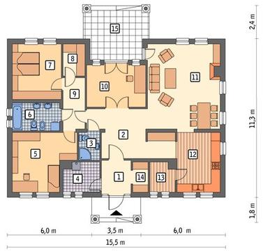 RZUT PARTERU POW. 131,0 m²
